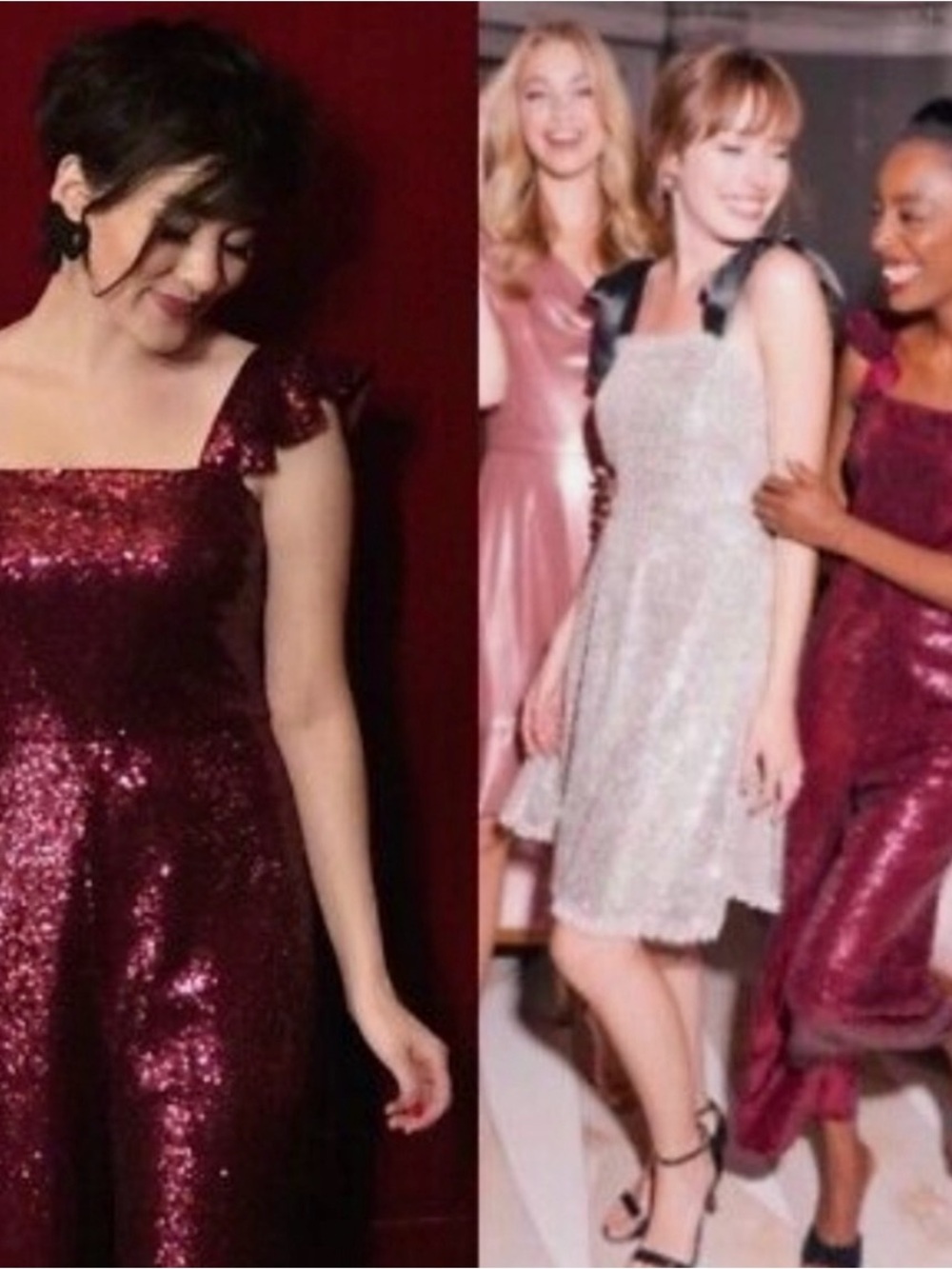 ❤️ NWT Girl Mets Glam Burgundy Sequin Party Jumpsuit